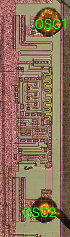 VLM5030 OSC1 and OSC2 surrounding the oscillator circuit