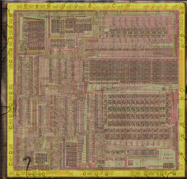 VLM5030 die, highlighted pad ring